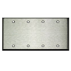 Whirlwind Wall Plate - 4 Gang Stainless Steel Blank